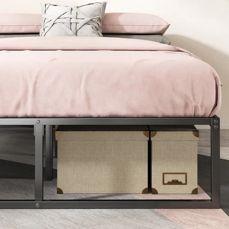 Priage by Zinus Black Metal 14-inch Platform Bed