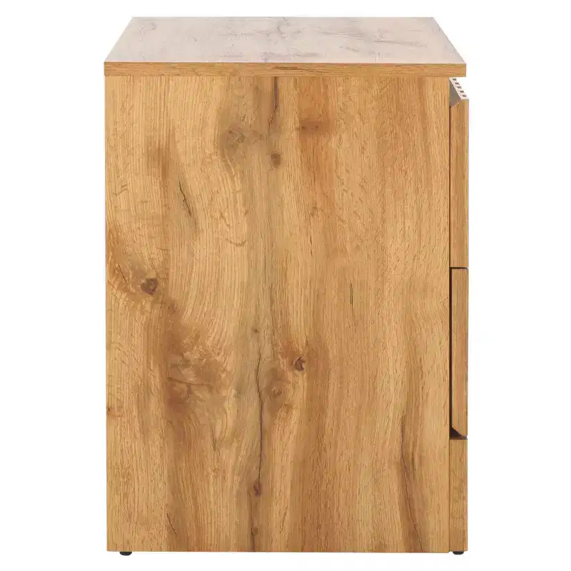 Oak Laminate 2-Drawer Nightstand 22.83''