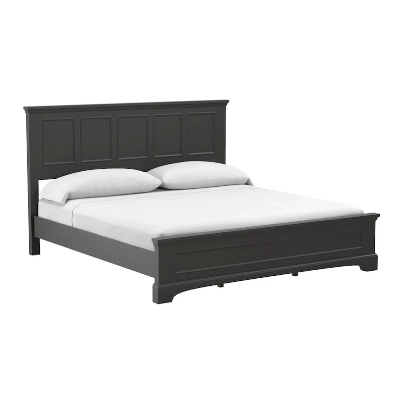 Farmhouse Basics King Bedroom Set with 2 Nightstands, 1 Dresser and 1 Mirror