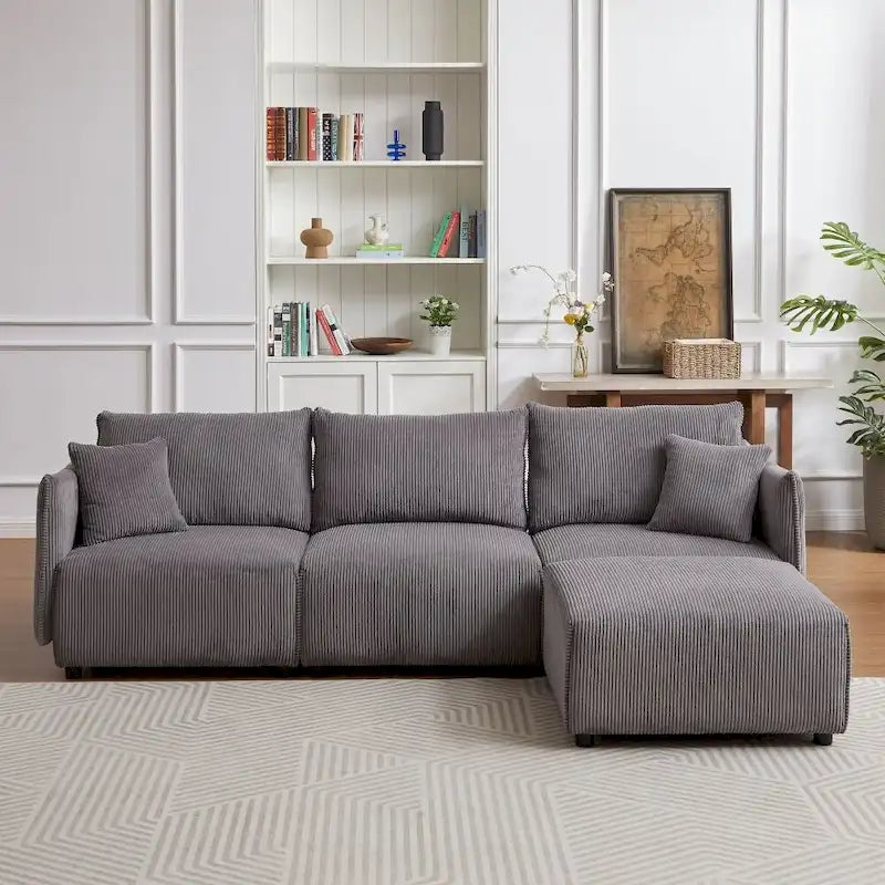106 Multi-Module Combination Style Sofa, Modern Minimalist Corduroy Combination Sofa