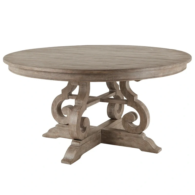 The Gray Barn Manderley Traditional Dovetail Grey 60-inch Round Dining Table - dove tail grey