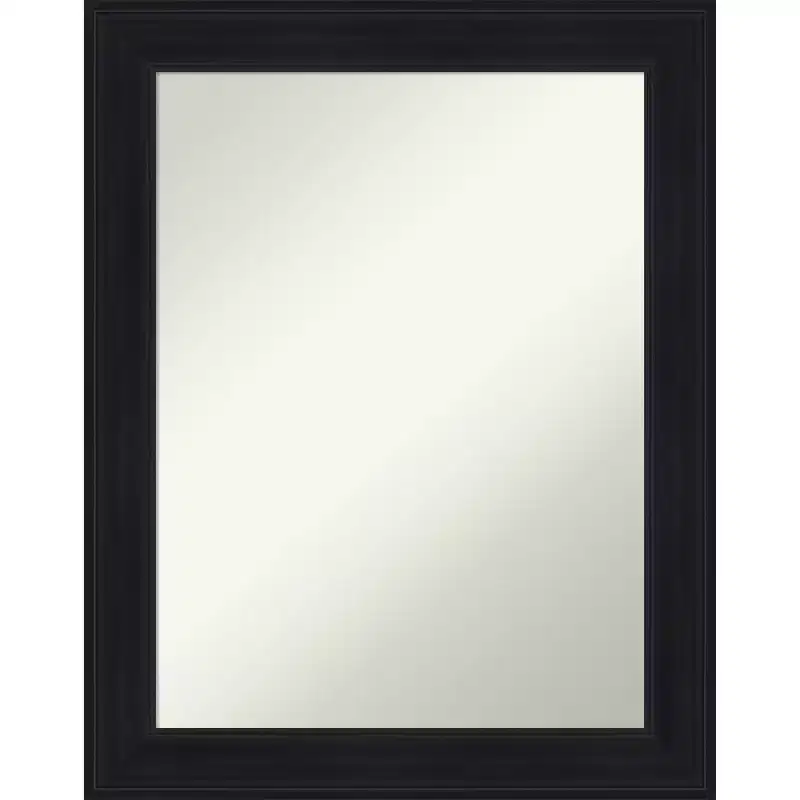 Black Non-Beveled Framed Bathroom Vanity Wall Mirror, 18W x 24H in