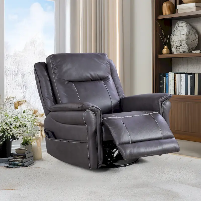 Soft Power Swivel Rocker Recliner with Heating & Massage, Pillow Top Arms, for Living Spaces