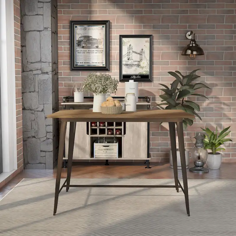 Furniture of America Rish Industrial Brown 54-inch Counter Height Dining Table